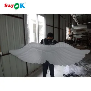 Новый продукт, надувная модель, ткань Оксфорд, белые большие крылья ангела, надувные крылья/надувная модель