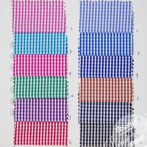 China supplier polyester cotton 2mm plaid nurse uniform fabric