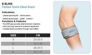 E ömürlü E-EL006 Q Fit Q-Fit yüksek kalite dayanıklı spor dirsek guard band yastıklı tenis dirsek bandı - Product Image 2