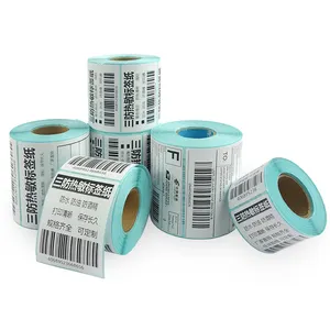 Lijm Wit Directe Thermische Label Voor Sku Barcode Afdrukken En Adres Verzending 40X30 60X40 50X30Mm 100X150Mm (4X6 ")