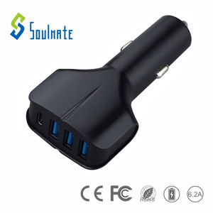 Carga rápida 5 V 6.2A USB tipo C adaptador, <span class=keywords><strong>4</strong></span> puertos cargador rápido carga <span class=keywords><strong>al</strong></span> mismo tiempo - Product Image 1