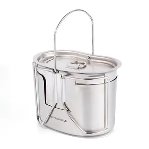 Titanium Stove with Stainless Steel Pot for Camping Hiking Picnic Ultralight Cookware