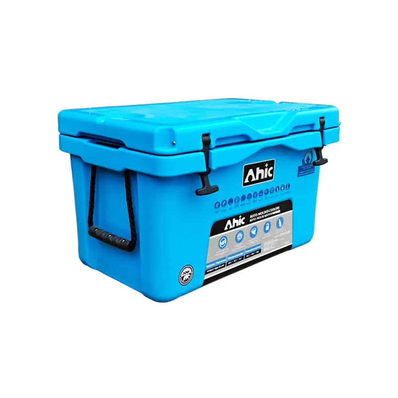AHIC-refrigerador rotomoldeado LLDPE para alimentos, material de calidad alimentaria, con ruedas y asas de cuerda, 45 QT