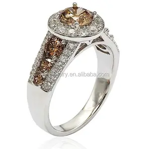 PES Fashion Jewelry! Coffee Brown and Clear Cubic Zirconia Engagement Rings