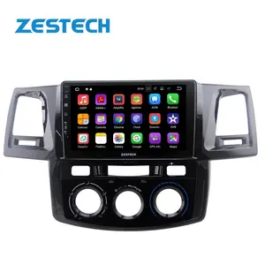 Pemutar DVD mobil 1din 9 inci Android 12, untuk Toyota Hilux 2007-2014 Quad core navigasi GPS radio multimedia Wifi BT