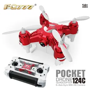 2017ของเล่นเด็กใหม่ FQ777-124C มินิพ็อกเก็ต Drone กล้อง HD 2.4G 6แกน Gyro 2MP FPV กล้องโดรน Mini Quadrocopter Drone