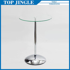 Base curva Mesa de centro de vidrio de metal de forma redonda - Product Image 1