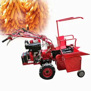 tractor mounted corn maize cob harvester with tractor