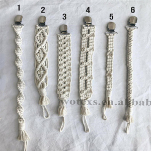 Bpap 002 — support d'anneau de dentition pour bébé, clip de sucette en coton et macramé - Product Image 1