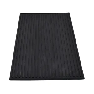 Black Flexible PVC Nonslip Material for Salon Styling Custom Logo barber rubber mats Barber Tools Mat