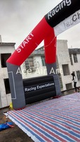 Línea de inicio inflable independiente de 4 Patas y arco de línea de meta con pancarta para eventos deportivos incluye accesorio de soplador