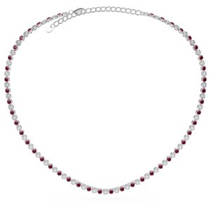 Infinity <strong>Emerald</strong> CZ Rhodium Plated <strong>Silver</strong> Tennis <strong>Necklace</strong> with Zircon for Weddings and Gifts - Product Image 5