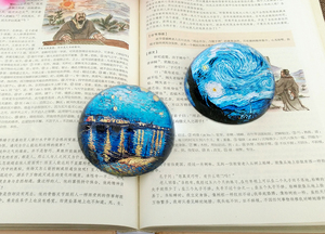 <span class=keywords><strong>Van</strong></span> <span class=keywords><strong>Gogh</strong></span> pintura pisapapeles de cristal la noche estrellada pisapapeles de cristal arte para niños - Product Image 4