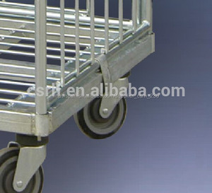 Rh-rc005 830*710*2000mm tres lados cerrados de anidación roll contenedor con movalbe estante de alambre de acero de malla - Product Image 4