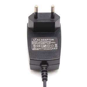 Adaptor AC dudukan dinding, adaptor catu daya untuk Input Rumah 100 240V 6W 12V 0,5 A hitam colokan DC 59*39*36.5mm YS6E