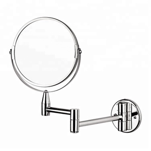 Bx Groep Metalen Chroomafwerking 2x Vergrotende Cosmetische Wandspiegel Met Ronde Basis