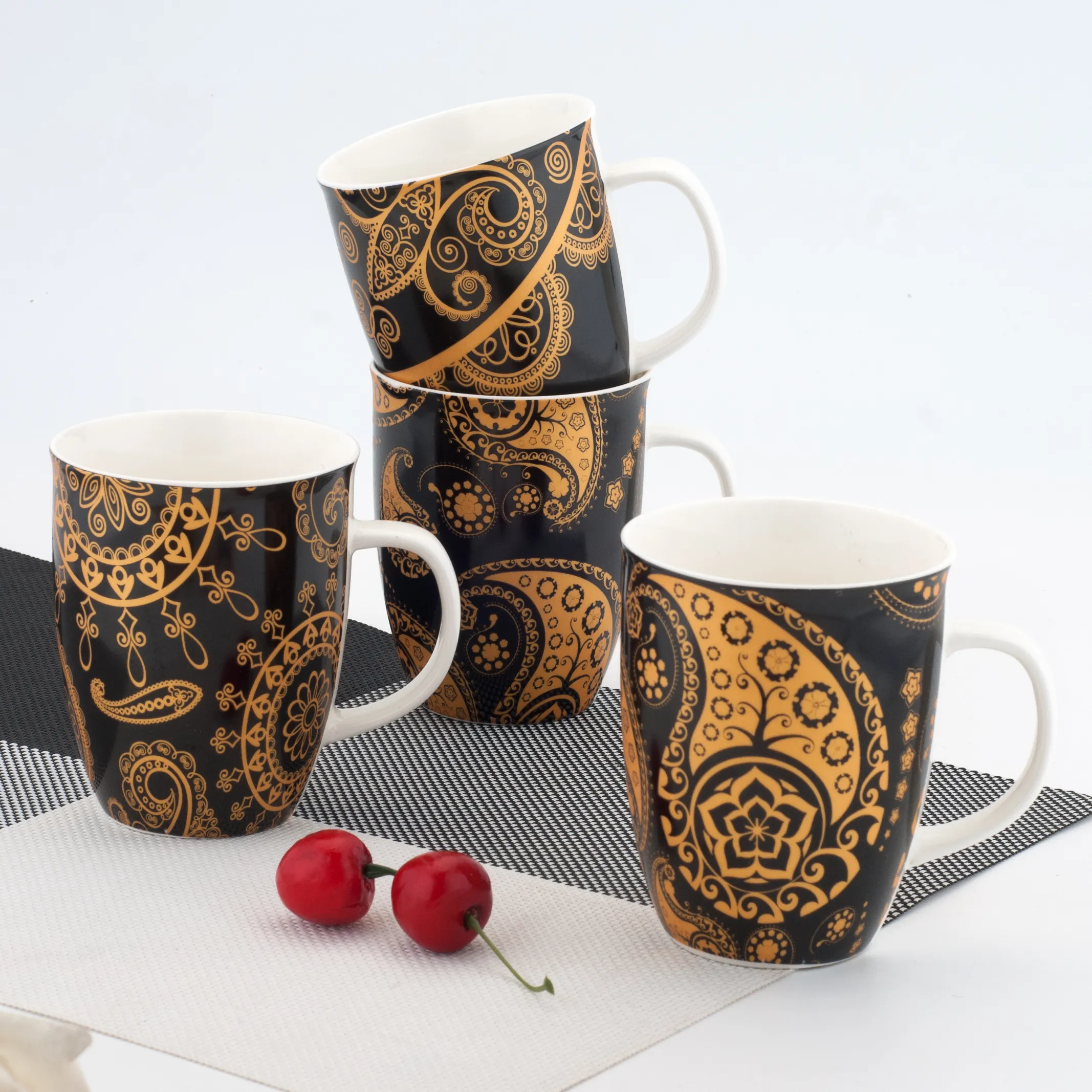 コーヒーティーセットセラミックカップマグカップカスタマイズ印刷モダン工場フルデカール