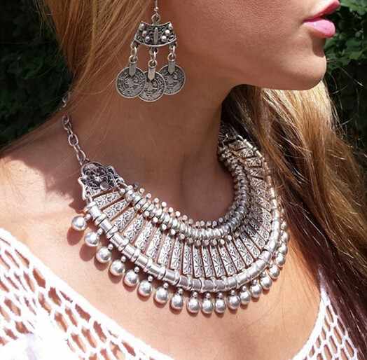 New Vintage Chunky Tassels Bohemian Chokers Turkish Indian Jewelry 