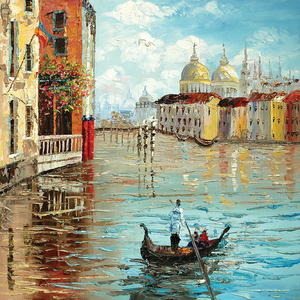 Hecho a mano de <span class=keywords><strong>Venecia</strong></span> Italia paisaje pintura <span class=keywords><strong>al</strong></span> óleo sobre lienzo para la sala de casa hotel moderno arte la pared Decoración - Product Image 6