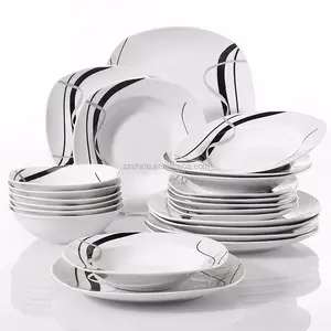 Fábrica oferta 24pcs porcelana dinnerware set/placas conjuntos/jantar mesa definida para 6