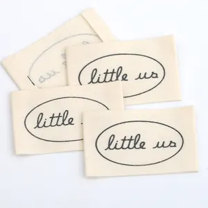 100% cotton clothing label tags customized end fold woven label