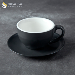Shengjing Modern Black and White Expresso Cup Safety Ceramics Plate and Cups <strong>Set</strong> Porcelain <strong>Teacups</strong> <strong>Sets</strong> for Restaurant Hotel - Product Image 4