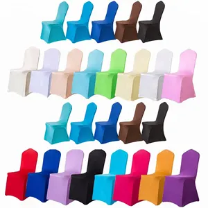 Funda de LICRA para silla de boda, cubierta elástica barata para silla de playa hawaiana, Overlock opcional, tamaño liso teñido, Color portátil