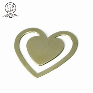 Marcapáginas <span class=keywords><strong>de</strong></span> Corazón, Clip Metálico para Marcar Libros, Marcapáginas <span class=keywords><strong>de</strong></span> Metal para Grabar - Product Image 1