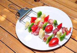 Customized Barbecue Accessories Stainless Steel BBQ <strong>Skewer</strong> Grill <strong>Metal</strong> Meat <strong>Skewer</strong> With Slider - Product Image 2