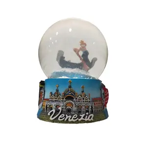Regalo de vacaciones, recuerdos de Venecia, artesanías de resina hechas a mano, globo de nieve de cristal personalizado