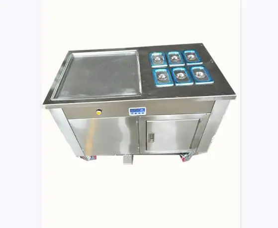 2024 R410A Refrigerant Thailand Flat Pan Fried Ice Cream Roll Machine