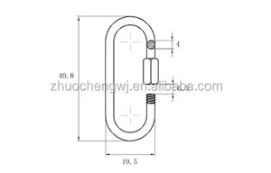 SS304 Spring Loaded Hook Quick Release Snap Hooks Chain Connecting Link