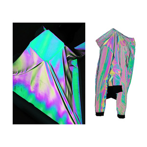 Super Doux Résistant Aux Rayures Résistant Aux Rides Nylon Haute Lumière Arc-En-Ciel Irisé Couleur Feuille Réfléchissante À Coudre Veste Tissu Matériel - Product Image 4