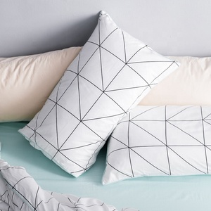 Bed Four <strong>Sets</strong> <strong>Black</strong> White Checks <strong>Duvet</strong> Geometry Pattern Alternative Comforter Quilt - Product Image 2