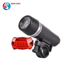 Bicycle light set Head and Tail bike 5 super bright LED lights rear and front cycle light