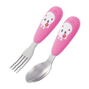 Pinkah Wholesale Silicone Handle Sleeve Baby <strong>Kids</strong> Children Spoon and Fork Stainless Steel <strong>Cutlery</strong> - Product Image 1