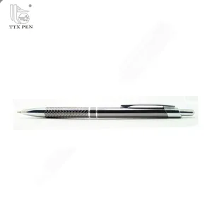 Branchenführer benutzerdefinierte design gut aussehende grau sliver clip klick kugelschreiber direkt verkauf