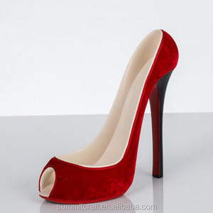 Franela roja diseño high heel shoe <span class=keywords><strong>vino</strong></span> del sostenedor de botella - Product Image 1