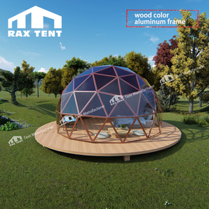 Igloo di vetro della casa della cupola di vetro di 6M con la struttura di alluminio di colore di legno e il vetro basso-e per il ricorso di <span class=keywords><strong>glamping</strong></span> - Product Image 5