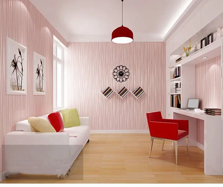 3d Self-Adhesive Wall Paper Mural Nonwoven Striped Wallpaper For Interior Home Decoration