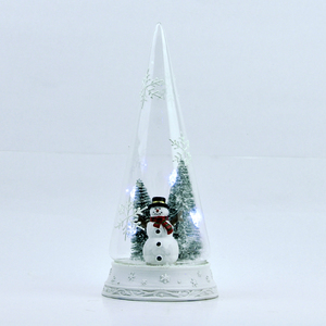 Albero di Natale Decorativo e Pupazzo di Neve in Campana di Vetro con Luci LED a Forma di Neve - Product Image 5