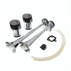 Loud 118dB 2/Dual Trumpet Train Air Horn Với Hai Máy Nén Toàn Bộ Hệ Thống/Kit Chrome