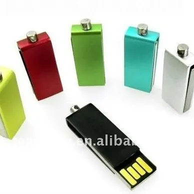 Customized Metal Rotatable Card USB Flash Drive Disk Swivel USB 2.0 Flash Memory Drive