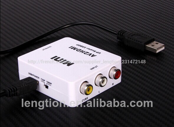 Lengtion Mini av rca hdmi hd cvbs video converter adaptateur pour le magnétoscope 720p/1080p/dvd. ps3