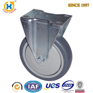 5 inch Erweiterung Adapter Schraube Seite Bremse Kunststoff <span class=keywords><strong>Caster</strong></span> TPR Rad mit Kugellager - Product Image 4