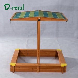 أطفال ملعب حديقة sandpit خشبي مع غطاء أخضر - Product Image 2