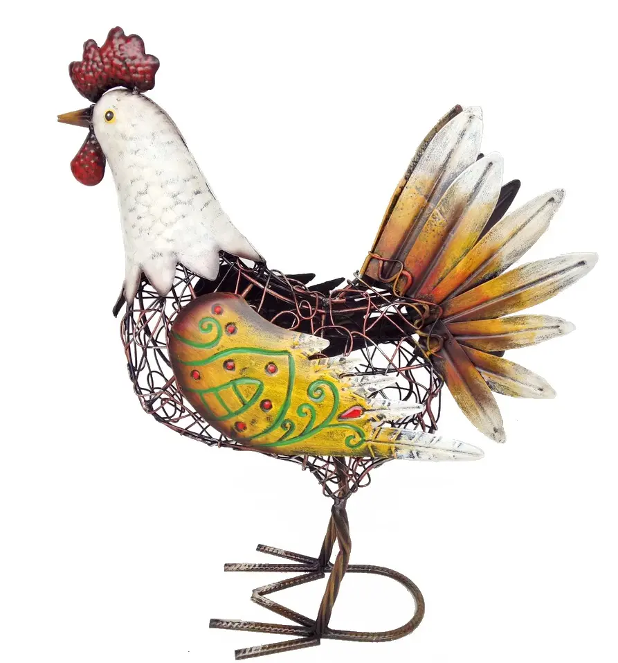 金属鶏鶏の庭の装飾ワイヤー動物