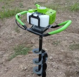 Alat berkebun Dua Orang bumi auger 52cc Gas Powered Dioperasikan