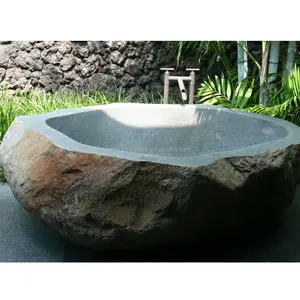 Outdoor garten oval granit stein badewanne zen terrasse boulder badewanne für verkauf