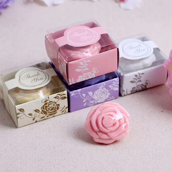 Розовое ароматизированное мыло, свадебные сувениры